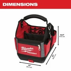 Deals 🎉 Milwaukee 10 in. PACKOUT Tote with FASTBACK 6-In-1 Folding Utility Knife and FASTBACK Compact Folding Utility Knife Set 😀 -Deals Tool Storage Store red milwaukee modular tool storage systems 48 22 8310 48 22 1505q 40 1000