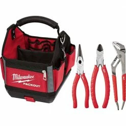 Deals Tool Storage Store 24 Best deal ๐ Milwaukee 10 in. PACKOUT Tote with Pliers Kit (3-Pieces) โจ