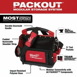 Deals ⌛ Milwaukee 15 in. PACKOUT Tote with FASTBACK 6-In-1 Folding Utility Knife and FASTBACK Compact Folding Utility Knife Set 😉 -Deals Tool Storage Store red milwaukee modular tool storage systems 48 22 8315 48 22 1505q e1 1000
