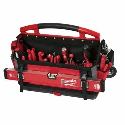 Best deal ❤️ Milwaukee 20 in. PACKOUT Tote with FASTBACK 6-In-1 Folding Utility Knife and FASTBACK Compact Folding Utility Knife Set 🎉 -Deals Tool Storage Store red milwaukee modular tool storage systems 48 22 8320 48 22 1505q c3 1000
