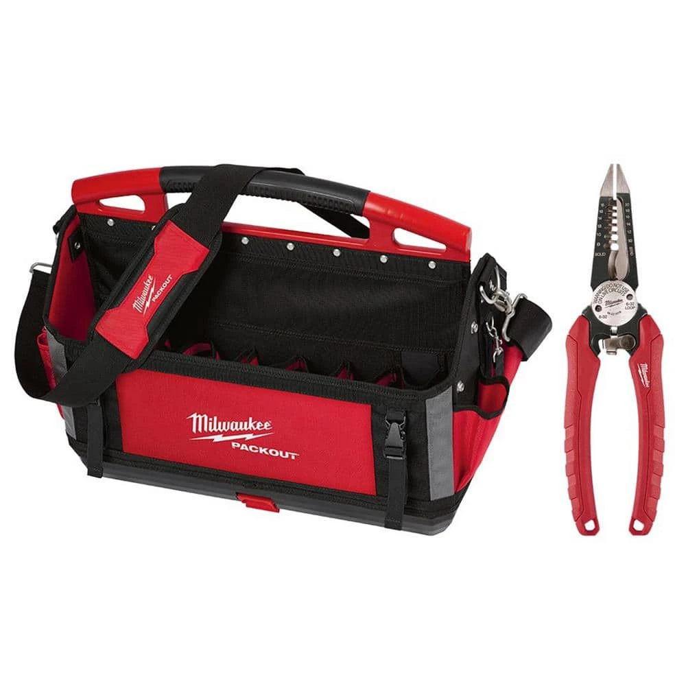 Brand new 🛒 Milwaukee 20 in. PACKOUT Tote with 6-in-1 Wire Stripper Pliers 🥰 3 Brand new 🛒 Milwaukee 20 in. PACKOUT Tote with 6-in-1 Wire Stripper Pliers 🥰