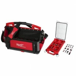 Budget 💯 Milwaukee 20 in. PACKOUT Tote with SHOCKWAVE Impact Duty Alloy Steel Screw Driver Bit Set with PACKOUT Case (100-Piece) 🥰