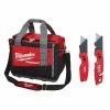 New ⭐ Milwaukee 15 in. PACKOUT Tool Bag with Fastback Folding Utility Knife Set (2-Pack) 😉 -Deals Tool Storage Store red milwaukee modular tool storage systems 48 22 8321 48 22 1503 64 1000