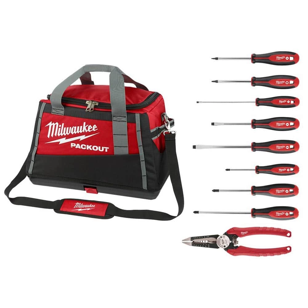 Discount ๐ฅฐ Milwaukee 20 in. PACKOUT Tool Bag with 6-in-1 Wire Strippers Pliers and Screwdriver Set (10-Piece) ๐งจ 3 Discount ๐ฅฐ Milwaukee 20 in. PACKOUT Tool Bag with 6-in-1 Wire Strippers Pliers and Screwdriver Set (10-Piece) ๐งจ