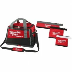 New 😍 Milwaukee 20 in. PACKOUT Tool Bag with Multi-Size Zipper Tool Bags in Red (3-Pack) 🔔