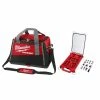 Buy 😀 Milwaukee 20 in. PACKOUT Tool Bag and SHOCKWAVE Impact Duty Alloy Steel Screw Driver Bit Set with PACKOUT Case (100-Piece) 😉 -Deals Tool Storage Store red milwaukee modular tool storage systems 48 22 8322 48 32 4082 64 1000