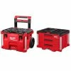 Budget 🎁 Milwaukee PACKOUT 22 in. Rolling Tool Box and 22 in. 3-Drawer 🎉 -Deals Tool Storage Store red milwaukee modular tool storage systems 48 22 8426 8443 64 1000