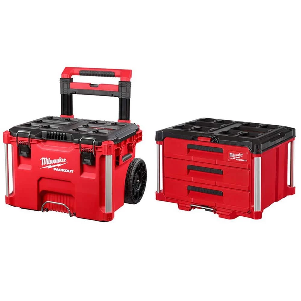 Budget ๐ Milwaukee PACKOUT 22 in. Rolling Tool Box and 22 in. 3-Drawer ๐ 3 Budget ๐ Milwaukee PACKOUT 22 in. Rolling Tool Box and 22 in. 3-Drawer ๐