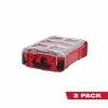 New 💯 Milwaukee PACKOUT 5-Compartments Small Parts Organizer (3-Pack) 😀 -Deals Tool Storage Store red milwaukee modular tool storage systems 48 22 8435x3 64 1000