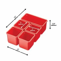 New 💯 Milwaukee PACKOUT 5-Compartments Small Parts Organizer (3-Pack) 😀 -Deals Tool Storage Store red milwaukee modular tool storage systems 48 22 8435x3 c3 1000