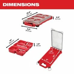 Hot Sale 👍 Milwaukee PACKOUT 5-Compartment Low-Profile Compact Small Parts Organizer ✔️ -Deals Tool Storage Store red milwaukee modular tool storage systems 48 22 8436 40 1000