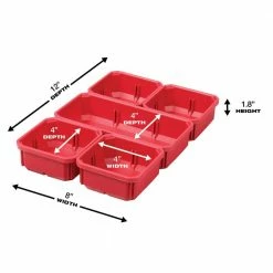 Coupon ⭐ Milwaukee PACKOUT 5-Compartment Low-Profile Compact Small Parts Organizer (5-Pack) ⭐ -Deals Tool Storage Store red milwaukee modular tool storage systems 48 22 8436x5 a0 1000