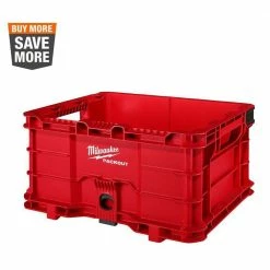 Discount ✨ Milwaukee PACKOUT 18.6 in. Tool Storage Crate Bin with Carrying Handles and 50 lbs. Weight Capacity 🔥