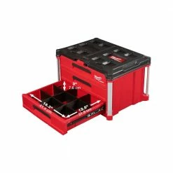 Brand new 🛒 Milwaukee PACKOUT 22 in. 3-Drawer and 2-Drawer 🛒 -Deals Tool Storage Store red milwaukee modular tool storage systems 48 22 8443 8442 1f 1000