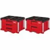 Brand new 🛒 Milwaukee PACKOUT 22 in. 3-Drawer and 2-Drawer 🛒 -Deals Tool Storage Store red milwaukee modular tool storage systems 48 22 8443 8442 64 1000