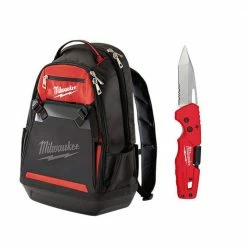 New ✔️ Milwaukee 10 in. Jobsite Tool 🎒 Backpack with Fastback 5-in-1 Folding Knife with 3 in. Blade (2-Piece) 😀