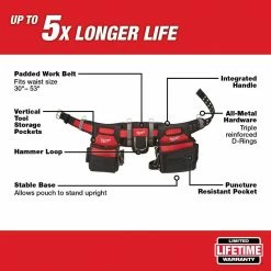 Best Pirce 🛒 Milwaukee Adjustable Electricians Work Belt 😀 -Deals Tool Storage Store red milwaukee tool belts 48 22 8110 e1 1000
