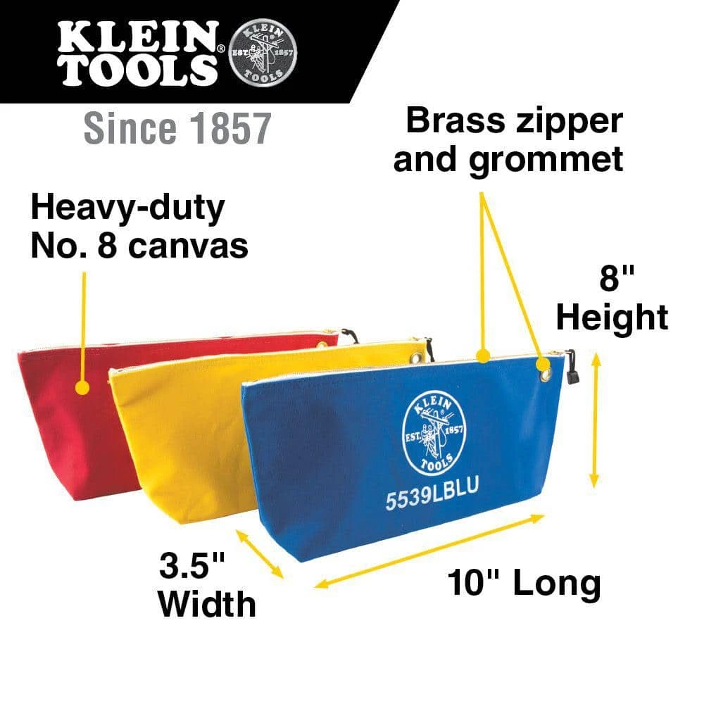 Best Pirce ⭐ Klein Tools 3.5 in. Assorted Canvas Zipper Tool Bag (3-Pack) ✔️ 4 Best Pirce ⭐ Klein Tools 3.5 in. Assorted Canvas Zipper Tool Bag (3-Pack) ✔️ - Image 2