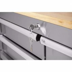 Promo 🎁 Husky 36 in. 3-Drawer with Solid Wood Top, Stainless Steel Utility Cart ❤️ -Deals Tool Storage Store stainless steel tool carts houc3603bjx1 fa 1000