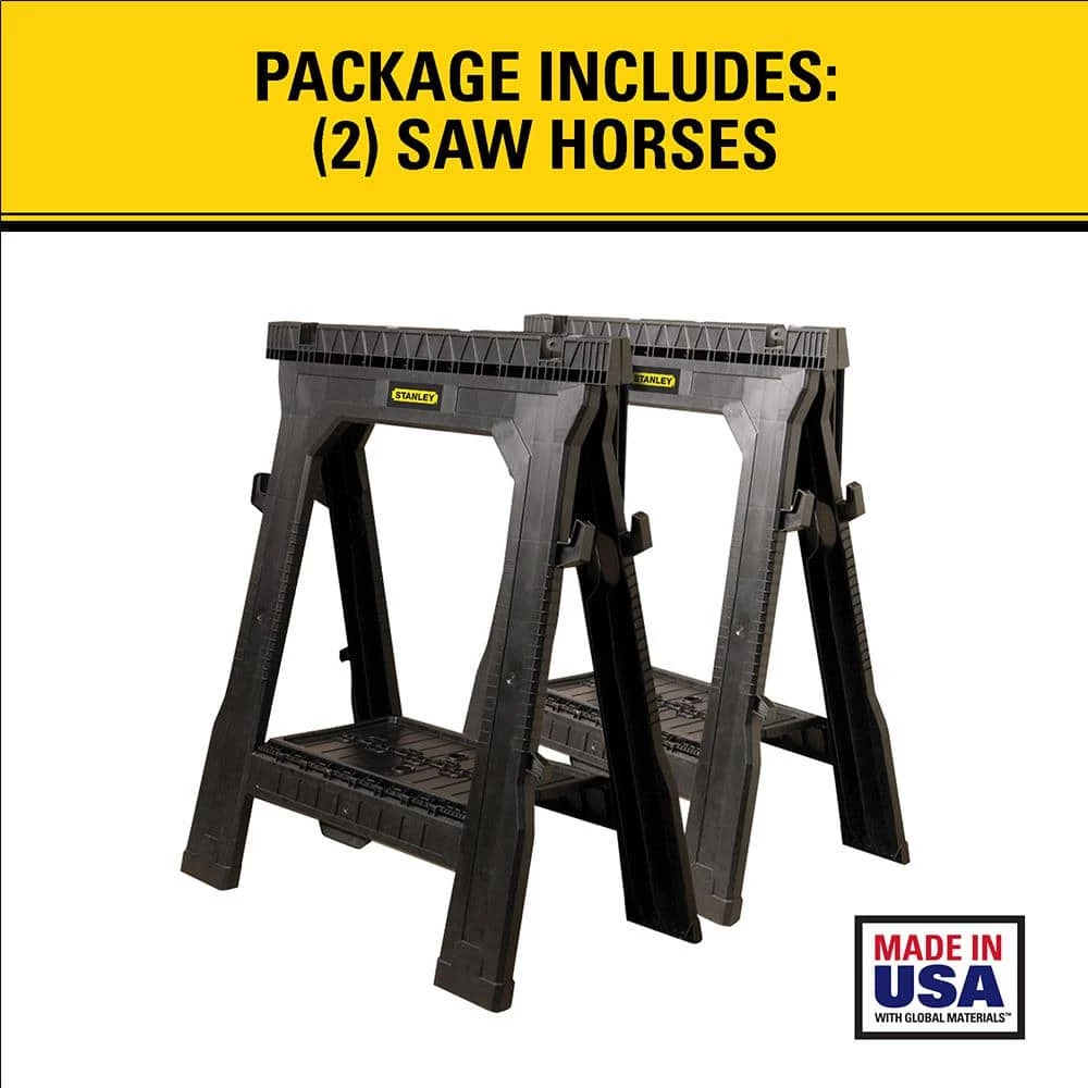 New ❤️ Stanley 31 in. Folding Sawhorse (2-Pack) ✨ 5 New ❤️ Stanley 31 in. Folding Sawhorse (2-Pack) ✨ - Image 3