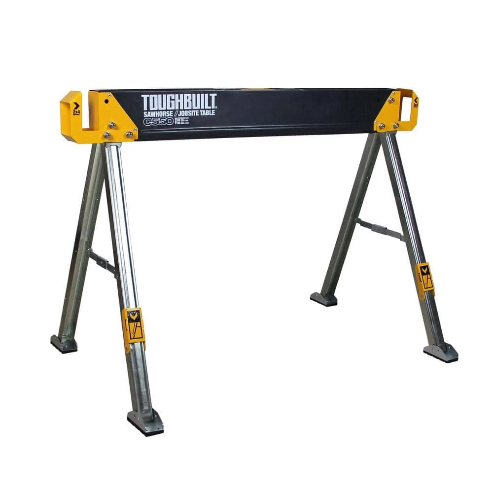 New ๐ TOUGHBUILT 42.4"W x 28.8"H C550 Powder-Coat Steel Sawhorse and Jobsite Table with 1100 lb capacity ๐ 3 New ๐ TOUGHBUILT 42.4"W x 28.8"H C550 Powder-Coat Steel Sawhorse and Jobsite Table with 1100 lb capacity ๐