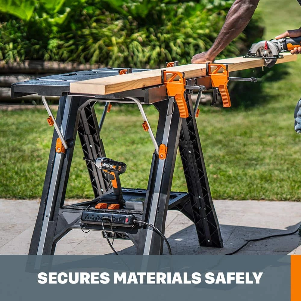 Cheap ๐ฅฐ Worx Pegasus Multi-Function Work Table and Sawhorse with Quick Clamps and Holding Pegs ๐ 6 Cheap ๐ฅฐ Worx Pegasus Multi-Function Work Table and Sawhorse with Quick Clamps and Holding Pegs ๐ - Image 4