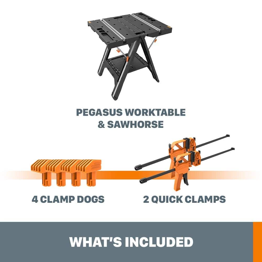 Cheap ๐ฅฐ Worx Pegasus Multi-Function Work Table and Sawhorse with Quick Clamps and Holding Pegs ๐ 4 Cheap ๐ฅฐ Worx Pegasus Multi-Function Work Table and Sawhorse with Quick Clamps and Holding Pegs ๐ - Image 2